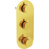Mexen Kai 3-outlet thermostatic bathtub and shower mixer tap. Gold - 77603-50