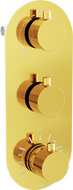 Mexen Kai 3-outlet thermostatic bathtub and shower mixer tap. Gold - 77603-50