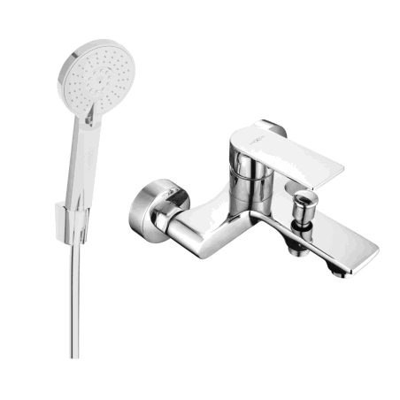 Mexen Royo R40 bath mixer with shower set, chrome - 7223R40-00