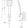 Mexen Royo R45 bathtub mixer tap with shower head, Chrome - 7223R45-00