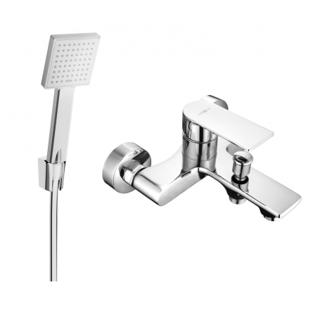 Mexen Royo R45 bathtub mixer tap with shower head, Chrome - 7223R45-00