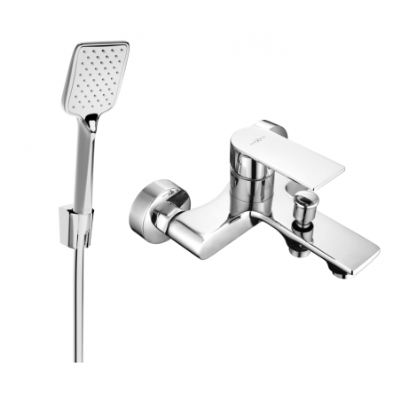 Mexen Royo R62 bath mixer with shower set, chrome - 7223R62-00