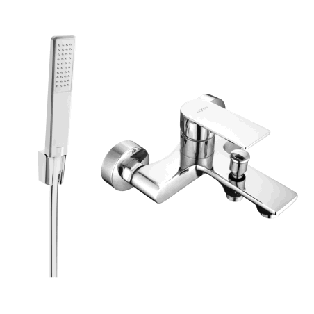 Mexen Royo R72 bathtub mixer tap with shower head, Chrome - 7223R72-00