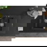 Mexen Gaspar 1.5-compartment granite sink with a drip tray and kitchen mixer tap Carla Black/Silver metallic - 6507-73-670700-70