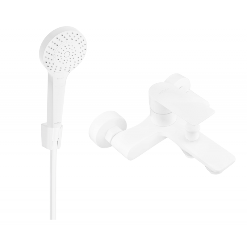 Mexen Royo R05 bath tap with shower set, white - 7223R05-20