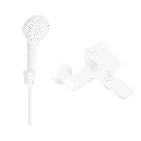 Mexen Royo R05 bath tap with shower set, white - 7223R05-20