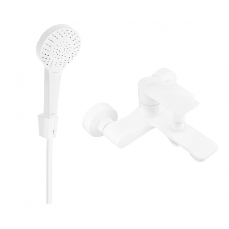 Mexen Royo R05 bathtub faucet with shower set, white - 7223R05-20