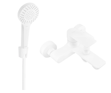 Mexen Royo R05 bathtub mixer tap with shower head, White - 7223R05-20