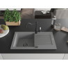 Mexen Pablo granite sink with 1 bowl, drainer and kitchen faucet Carla, gray - 6510-71-670700-70-B