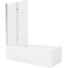 Mexen Vega 170 x 70 cm rectangular bathtub with panels and a 2-wing screen 100 cm, transparent, chrome - 550117070X9210020100