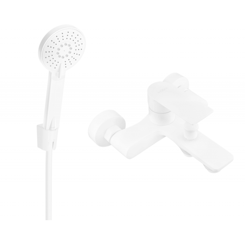 Mexen Royo R40 bath faucet with shower set, white - 7223R40-20