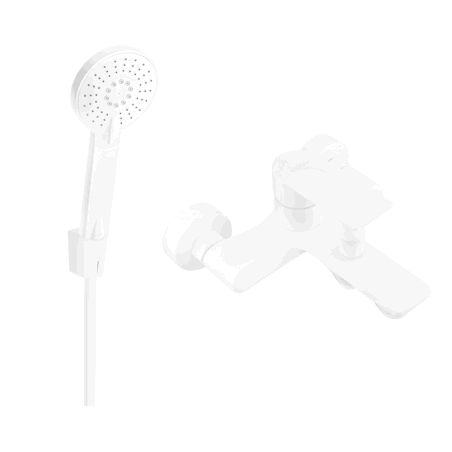 Mexen Royo R40 bath faucet with shower set, white - 7223R40-20