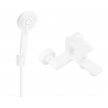 Mexen Royo R40 bathtub mixer tap with shower head, White - 7223R40-20