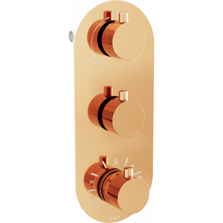 Mexen Kai thermostatic bath and shower mixer 3-way, rose gold - 77603-60