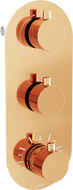Mexen Kai 3-outlet thermostatic bathtub and shower mixer tap, Rose gold - 77603-60