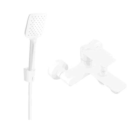 Mexen Royo R62 bathtub faucet with shower set, white - 7223R62-20