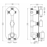 Mexen Kai 3-outlet thermostatic bathtub and shower mixer tap, Graphite - 77603-66