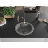 Mexen Diego 1-bowl granite sink with Aster kitchen faucet, gray - 6512-71-73450-57-B