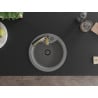 Mexen Diego 1-bowl granite kitchen sink with Aster faucet, gray - 6512-71-73450-57-B
