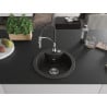 Mexen Diego 1-Bowl Granite Sink with Aster Kitchen Faucet, Black/Gold Metallic - 6512-75-73450-70
