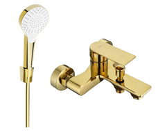 Mexen Royo R05 bath faucet with shower set, gold - 7223R05-50