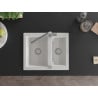 Mexen Carlos 1,5-compartment granite sink with a kitchen mixer tap Flora, White - 6518-20-670401-06