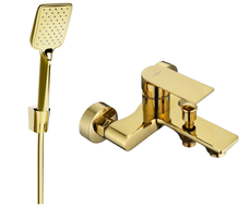 Mexen Royo R62 bathtub mixer tap with shower head, Gold 7223R62-50