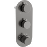 Mexen Kai thermostatic bathtub-shower mixer 3-outlet, brushed gun gray - 77603-66