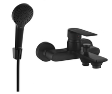 Mexen Royo R05 bathtub mixer tap with shower head, Black - 7223R05-70