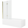 Mexen Vega 180 x 80 cm rectangular bathtub with panels and a 2-wing screen 100 cm, transparent, gold - 550118080X9210025000
