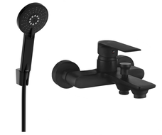 Mexen Royo R40 bathtub mixer tap with shower head, Black - 7223R40-70