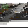 Mexen Carlos 1,5-compartment granite sink with a kitchen mixer tap Flora, Black/Silver metallic - 6518-73-670401-57-G