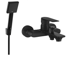 Mexen Royo R45 bathtub mixer tap with shower head, Black - 7223R45-70