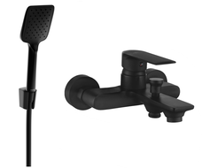 Mexen Royo R62 bathtub mixer tap with shower head, Black - 7223R62-70