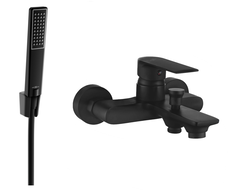 Mexen Royo R72 bathtub faucet with shower set, black - 7223R72-70
