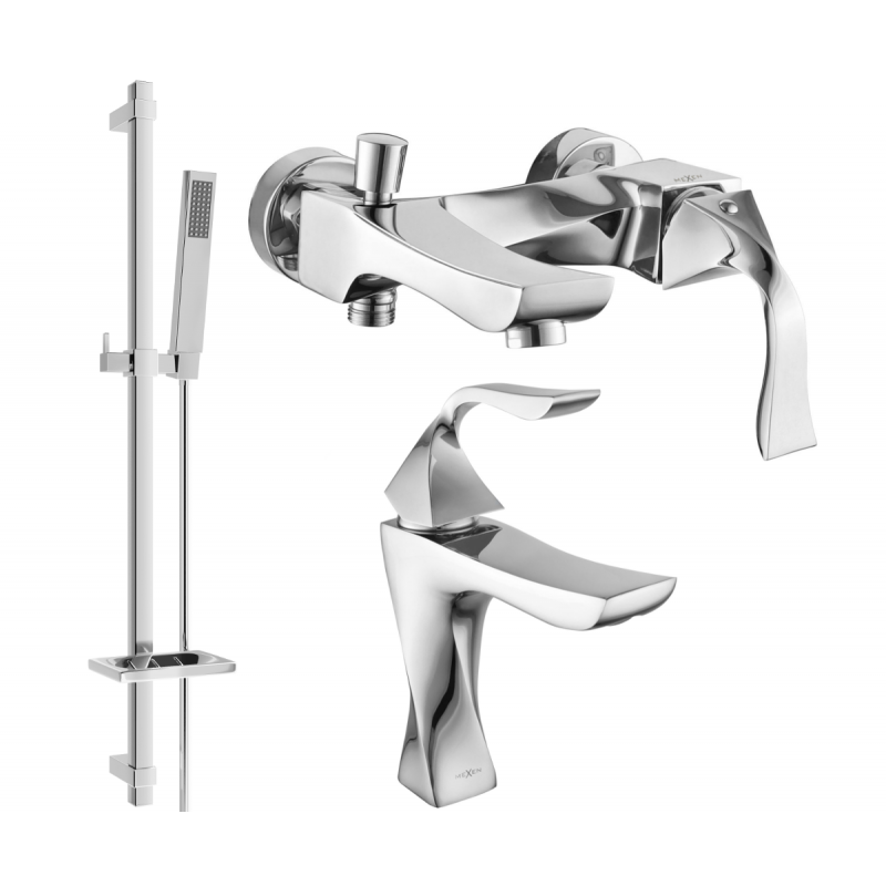 Mexen Estrella DQ02 Bath Set, Chrome - 72303DQ02-00