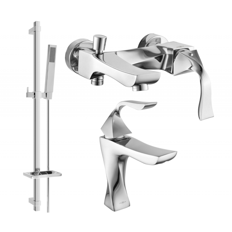 Mexen Estrella DQ02 bathtub set, Chrome - 72303DQ02-00