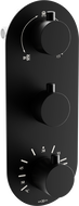 Mexen Kai 3-outlet thermostatic bathtub and shower mixer tap, Black - 77603-70