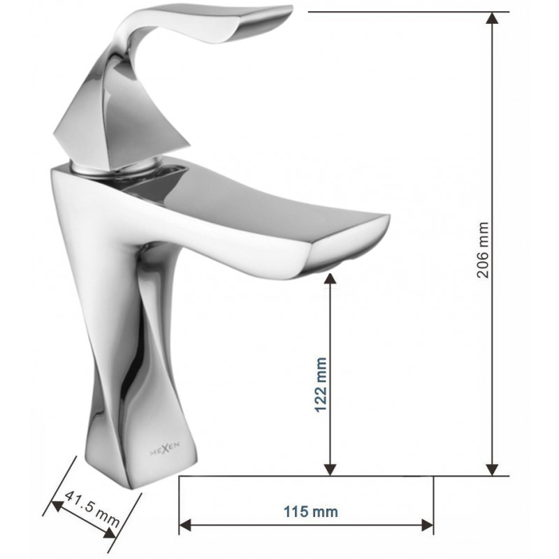 Mexen Estrella DQ02 bathtub set, chrome - 72303DQ02-00