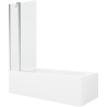 Mexen Vega 150 x 70 cm rectangular bathtub with panels and a 1-wing screen 80 cm, transparent, chrome - 550115070X9408110100