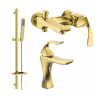 Mexen Estrella DQ02 bathtub set, gold - 72303DQ02-50