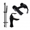 Mexen Estrella DQ02 bathtub set, Black - 72303DQ02-70