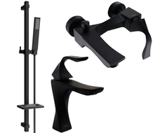 Mexen Estrella DQ02 bathtub set, Black - 72303DQ02-70