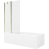 Mexen Vega rectangular bathtub 150 x 70 cm with enclosure and 1-panel screen 100 cm, transparent, gold - 550115070X9410115000
