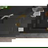 Mexen Leo 1-bowl Granite Sink with Drainer and Elia Kitchen Tap, Black/Gold Metallic - 6501-75-670101-50