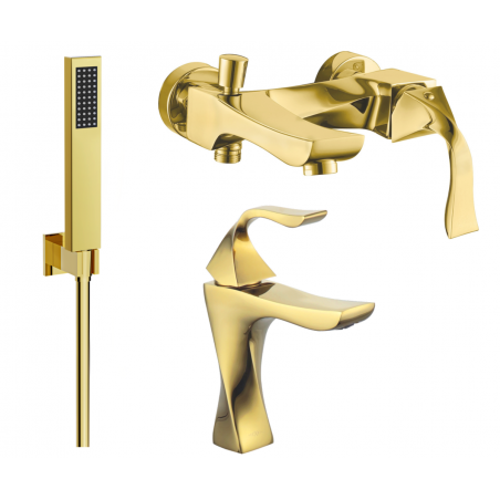 Mexen Estrella R02 bathtub set, Gold - 72303R02-50