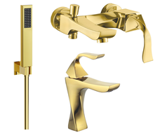 Mexen Estrella R02 bathtub set, Gold - 72303R02-50