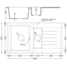 Mexen Matias 1.5-compartment granite sink with a drip tray and kitchen mixer tap Elia, White - 6502-20-670101-20