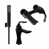 Mexen Estrella R02 bath set, black - 72303R02-70