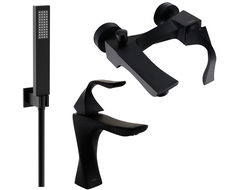 Mexen Estrella R02 bathtub set, Black - 72303R02-70